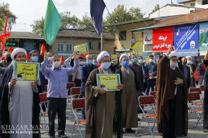 تجمع مردم ساری در محکومیت هتک حرمت پیامبر اسلام(ص)